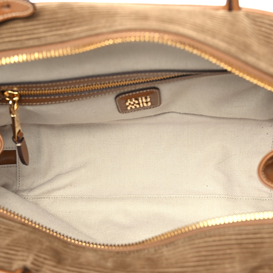 Miu Miu Corduroy Large Beau Top Handle Bag Cinnamon Image 4