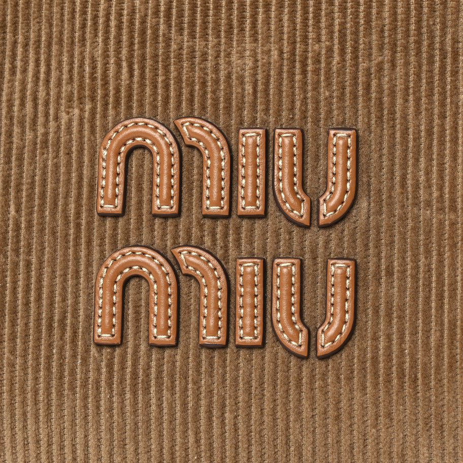 Miu Miu Corduroy Large Beau Top Handle Bag Cinnamon Image 6