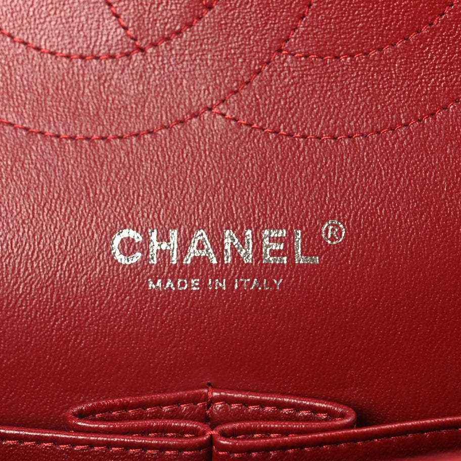 Chanel Patent Quilted Jumbo Double Flap Dark Red Image 5