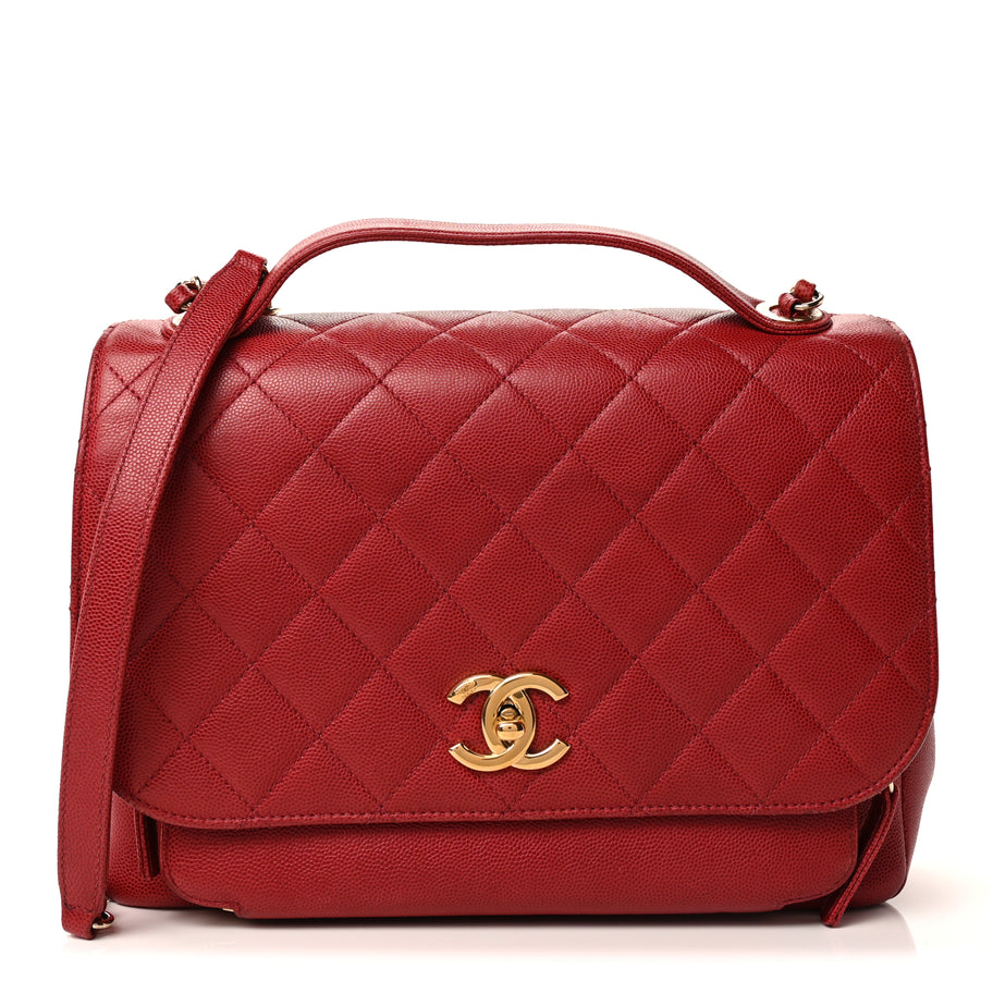 Chanel Caviar Quilted Large Business Affinity Flap  Red Image 1