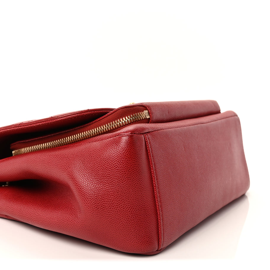 Chanel Caviar Quilted Large Business Affinity Flap  Red Image 8