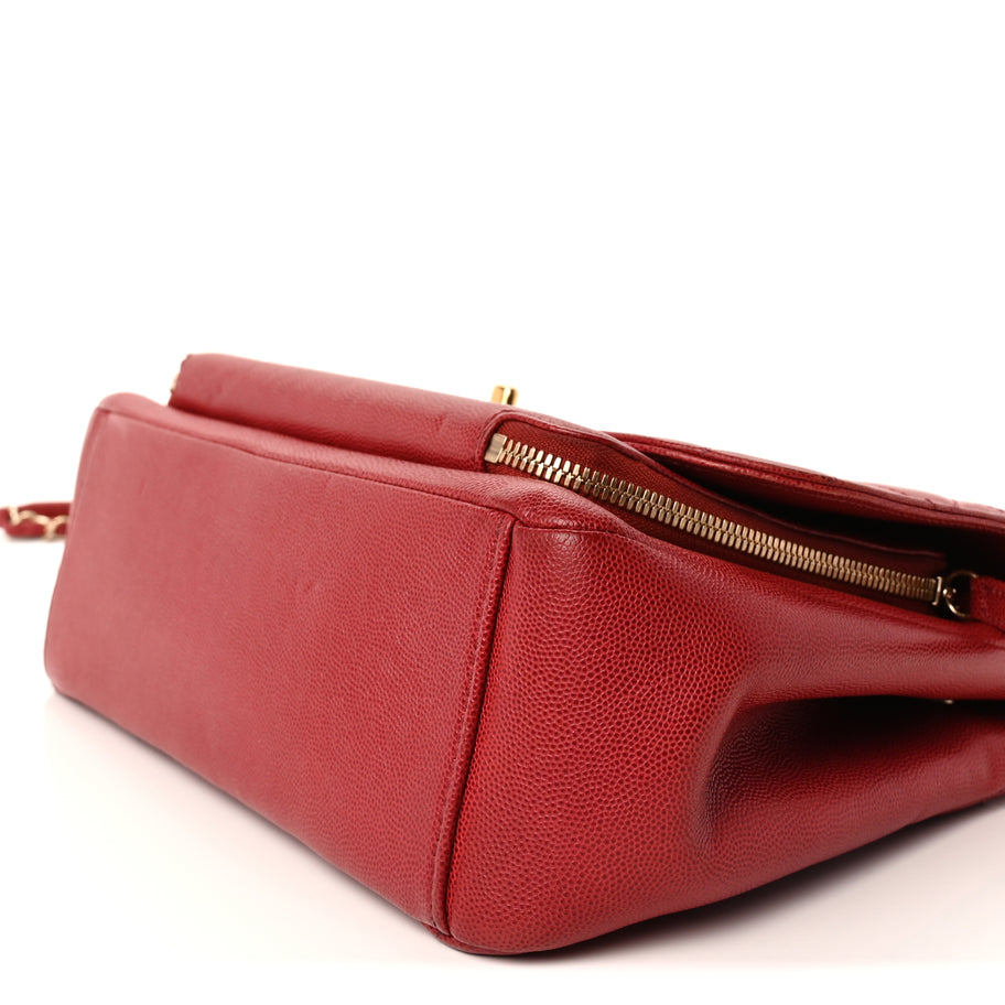 Chanel Caviar Quilted Large Business Affinity Flap  Red Image 9