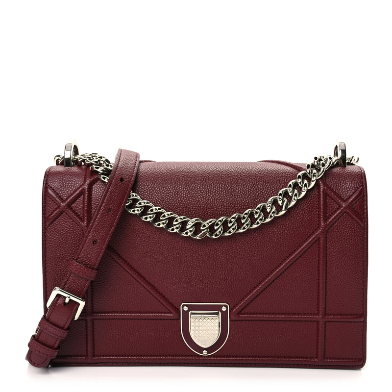  Christian Dior Grained Calfskin Medium Diorama Flap Bag