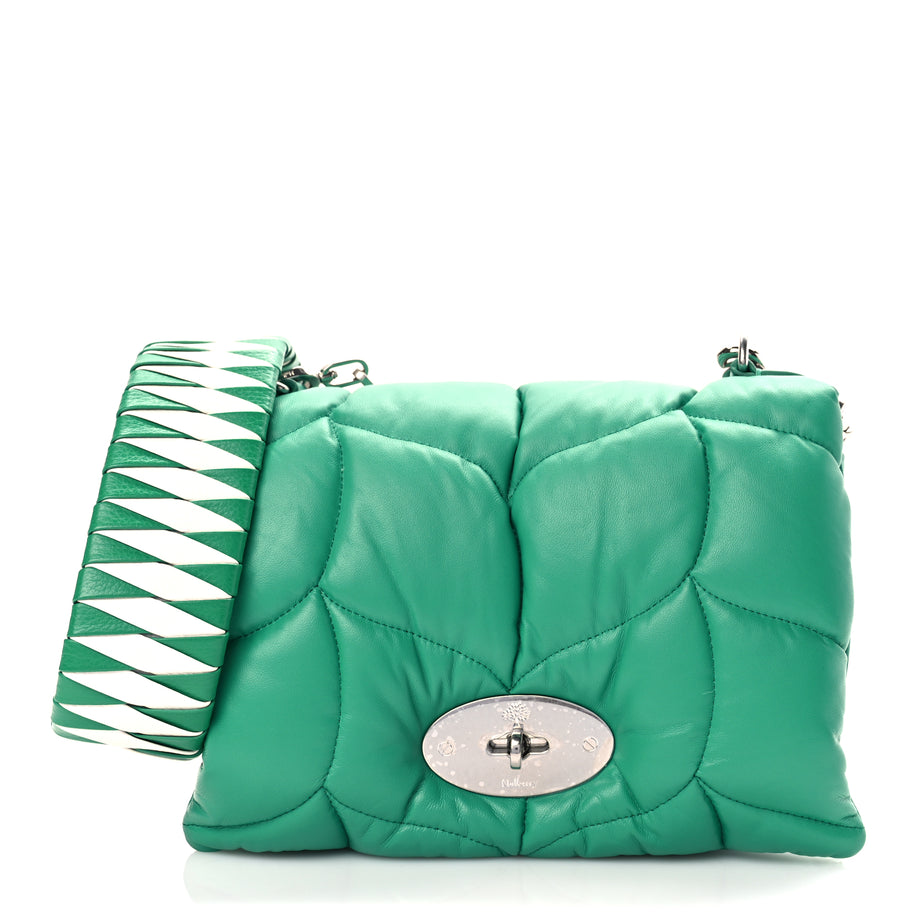 Mulberry Nappa Pillow Quilted Little Softie Bag Lawn Green Image 1