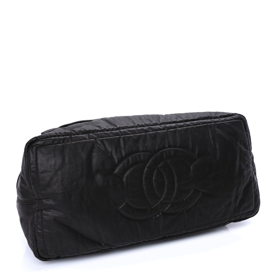 Chanel Coated Canvas Quilted Large Garment Travel Bag Brown Image 3