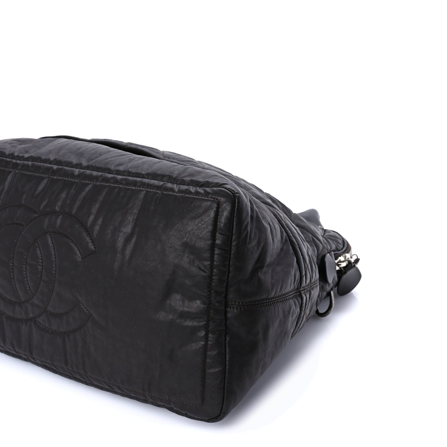Chanel Coated Canvas Quilted Large Garment Travel Bag Brown Image 9