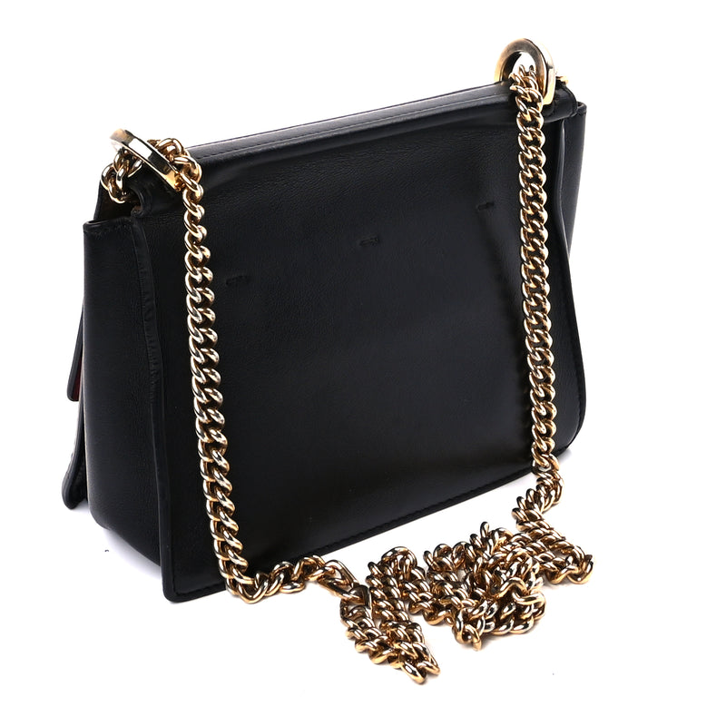  Fendi Vitello Grace Matte Small Kan U Shoulder Bag Black