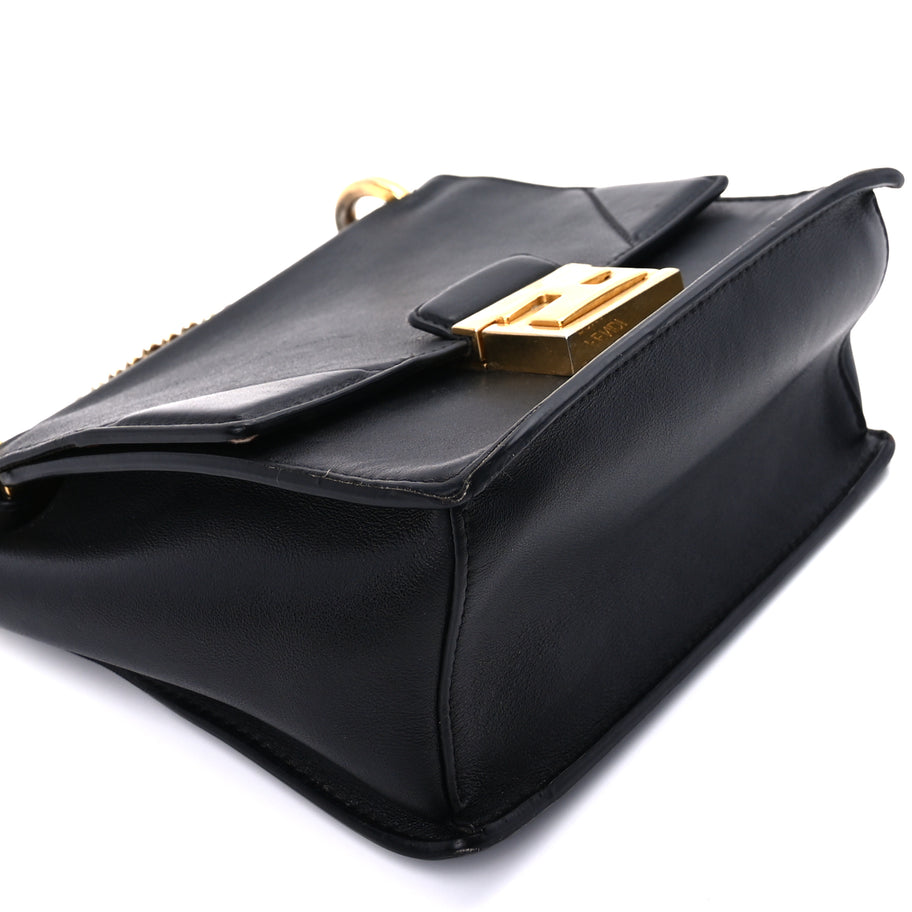 Fendi Vitello Grace Matte Small Kan U Shoulder Bag Black Image 7
