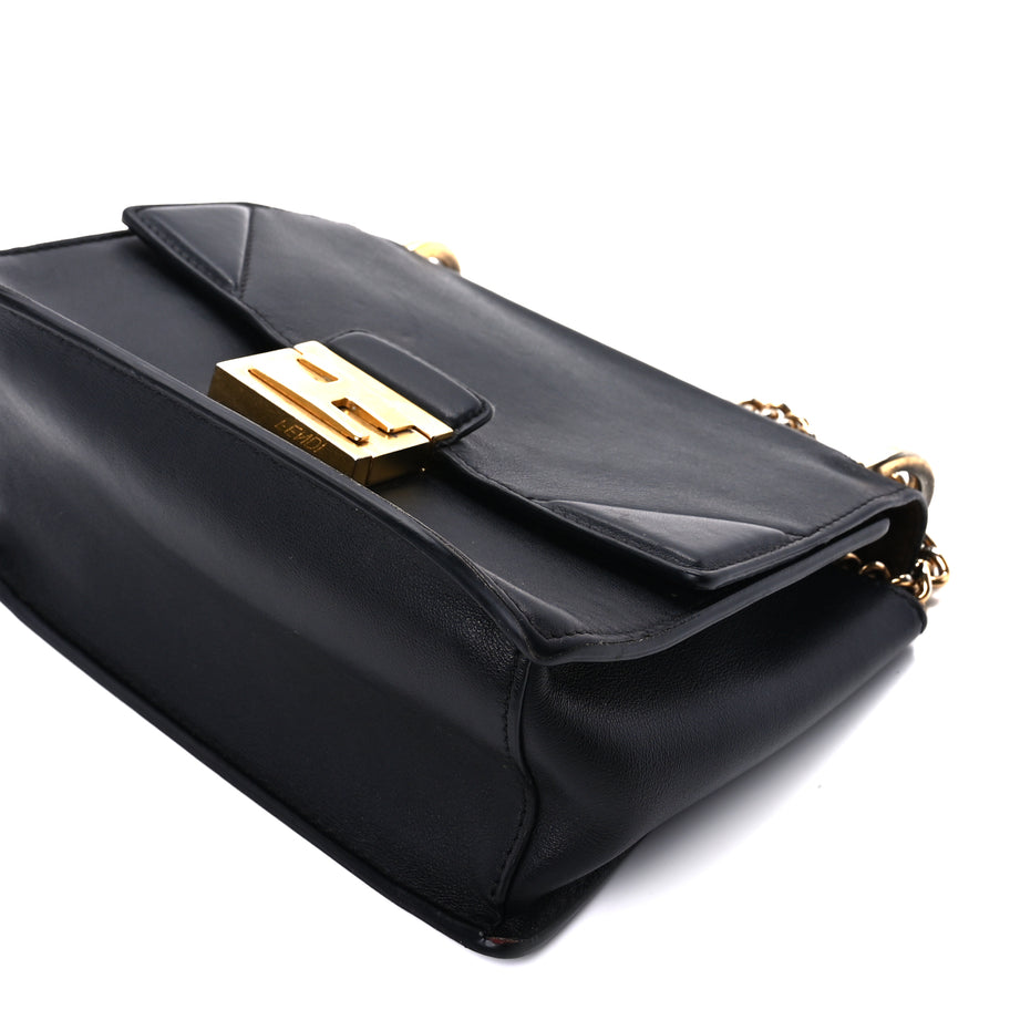 Fendi Vitello Grace Matte Small Kan U Shoulder Bag Black Image 8