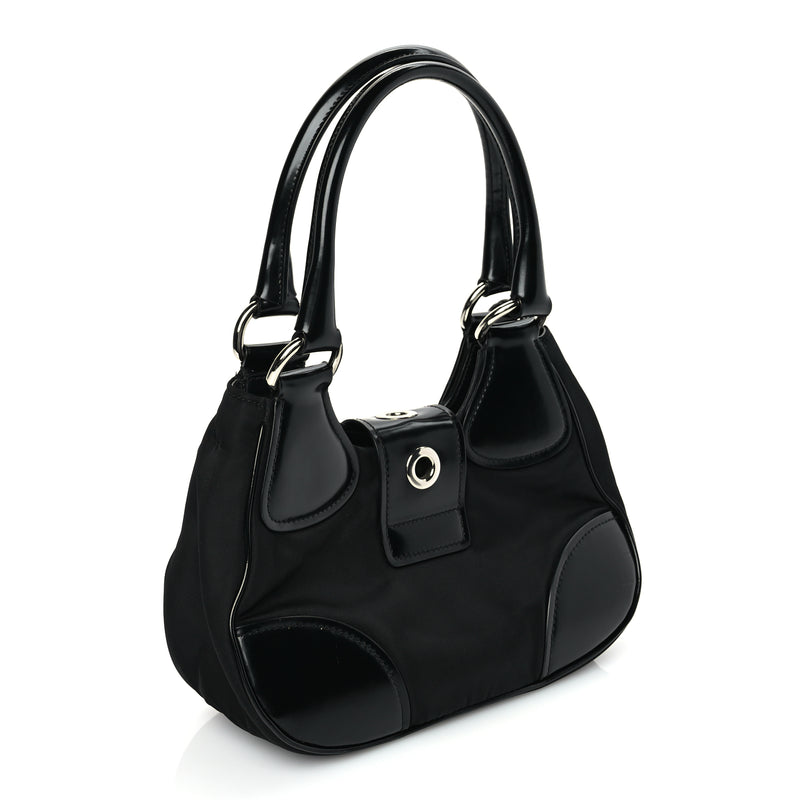  Prada Nappa Soft Padded Re-Edition 2002 Moon Bag Black