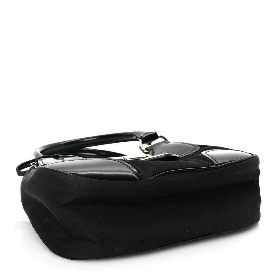 Prada Nappa Soft Padded Re-Edition 2002 Moon Bag Black Image 3