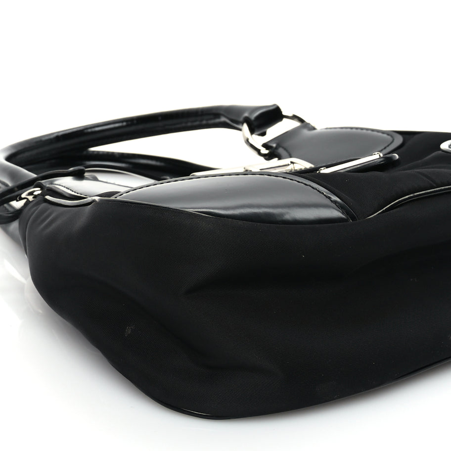 Prada Nappa Soft Padded Re-Edition 2002 Moon Bag Black Image 7