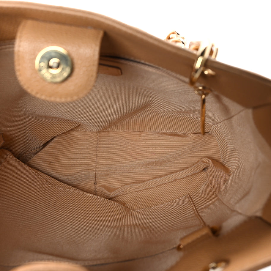 Chanel Caviar Quilted Petit Shopping Tote PST Dark Beige Image 4