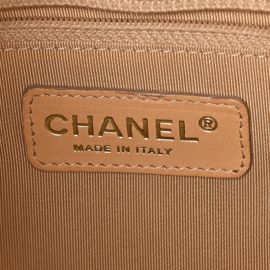 Chanel Caviar Quilted Petit Shopping Tote PST Dark Beige Image 5