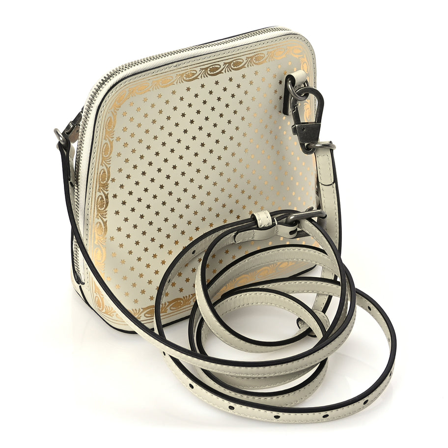 Gucci X SEGA Calfskin GUCCY Stars Mini Dome Shoulder Bag  Mystic White Gold Image 2