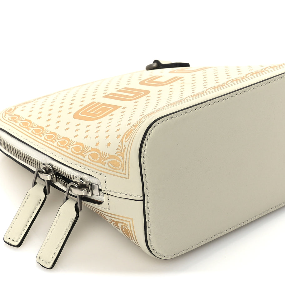 Gucci X SEGA Calfskin GUCCY Stars Mini Dome Shoulder Bag  Mystic White Gold Image 8