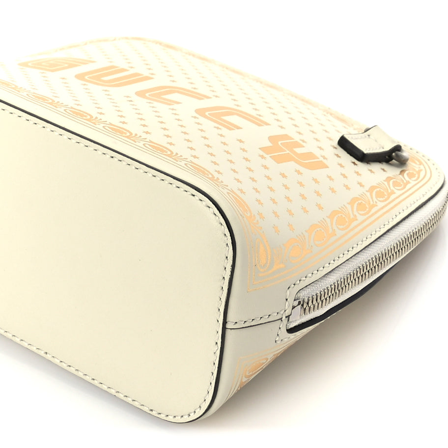 Gucci X SEGA Calfskin GUCCY Stars Mini Dome Shoulder Bag  Mystic White Gold Image 9