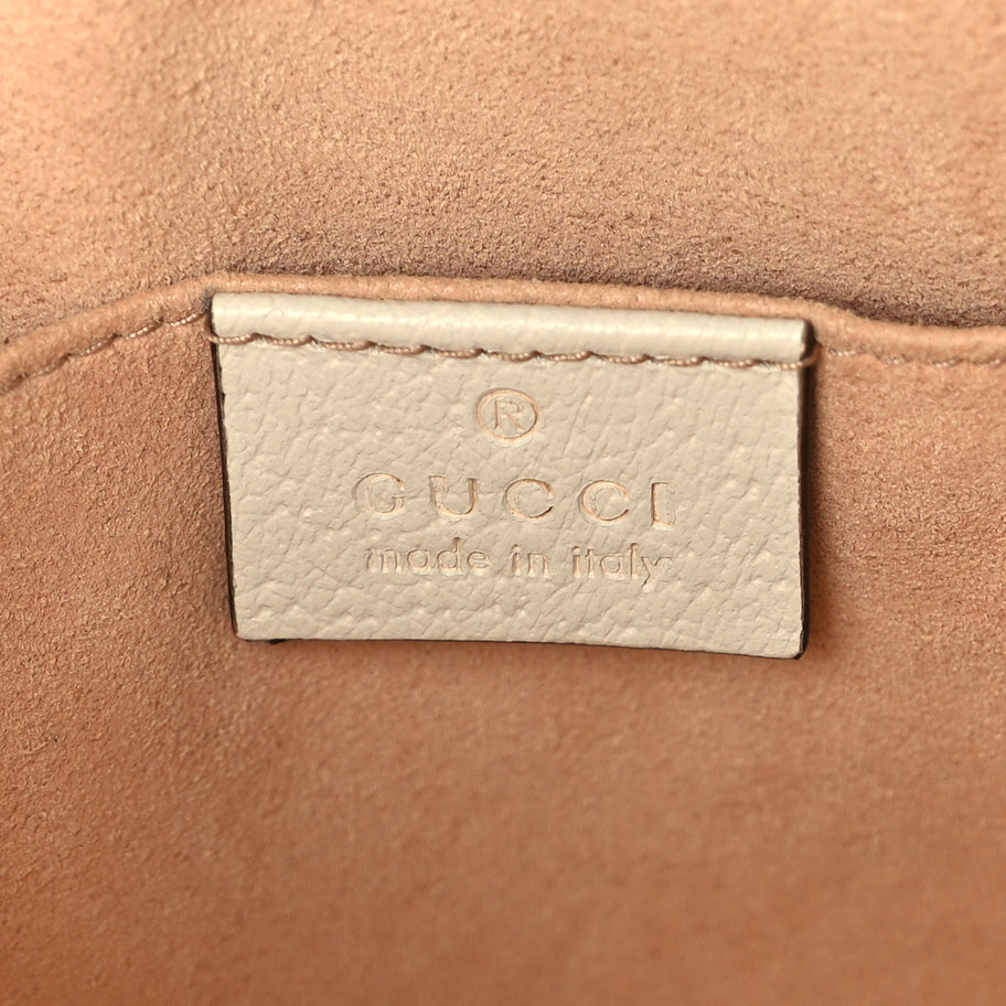 Gucci Textured Calfskin Web Small Ophidia Tote Bag Mystic White Image 5