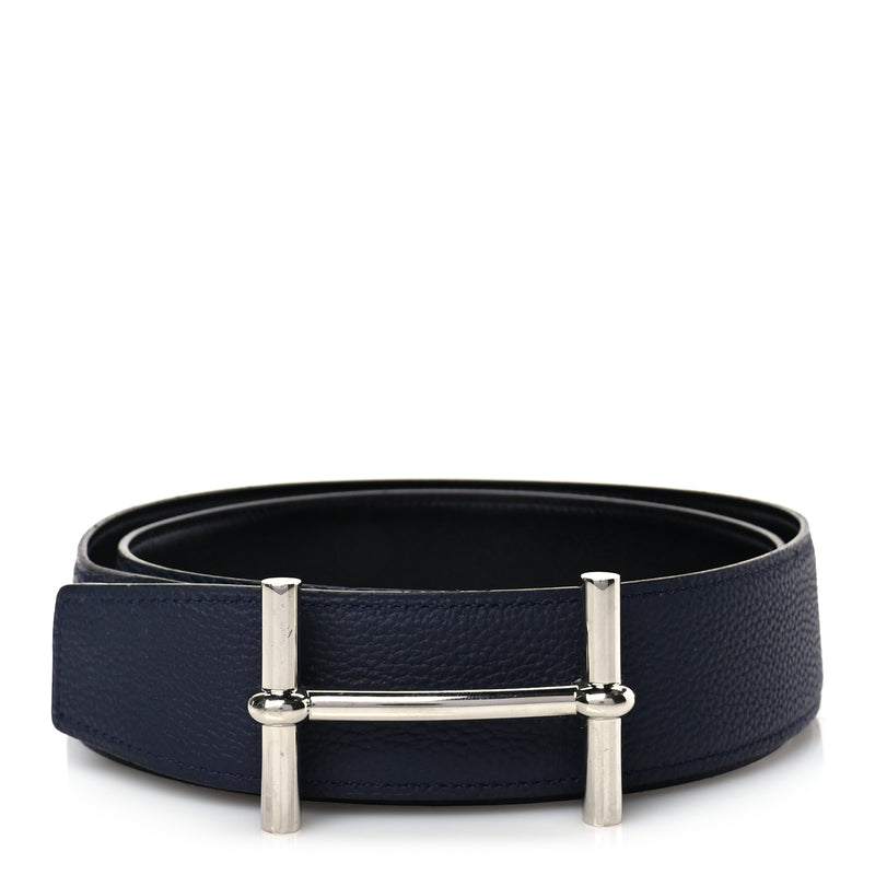  Hermes Box Togo 38mm H d'Ancre Belt 95  Black Bleu Nuit