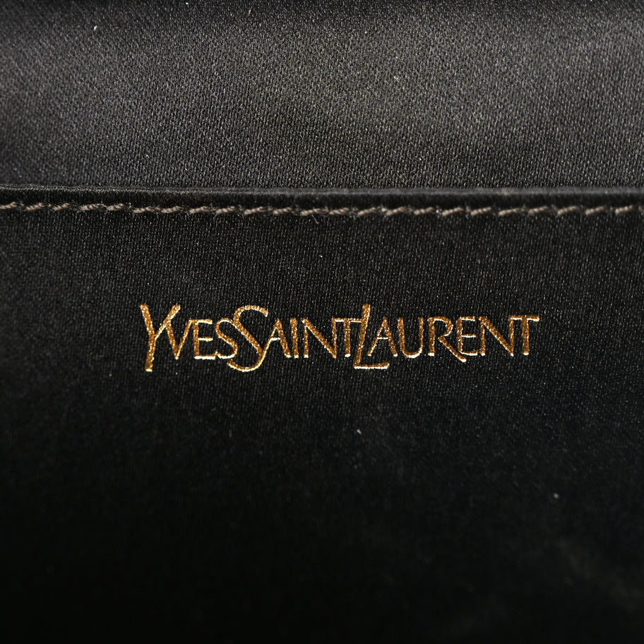 Saint Laurent Metallic Calfskin Monogram Large Belle De Jour Clutch Gold Image 6