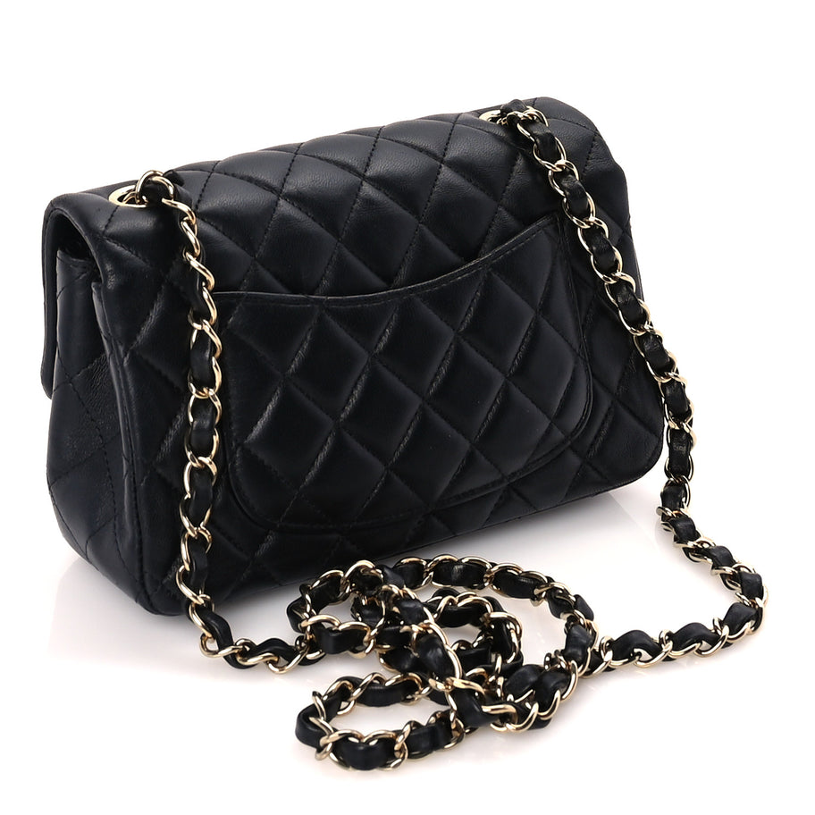 Chanel Lambskin Quilted Mini Rectangular Flap Black Image 2