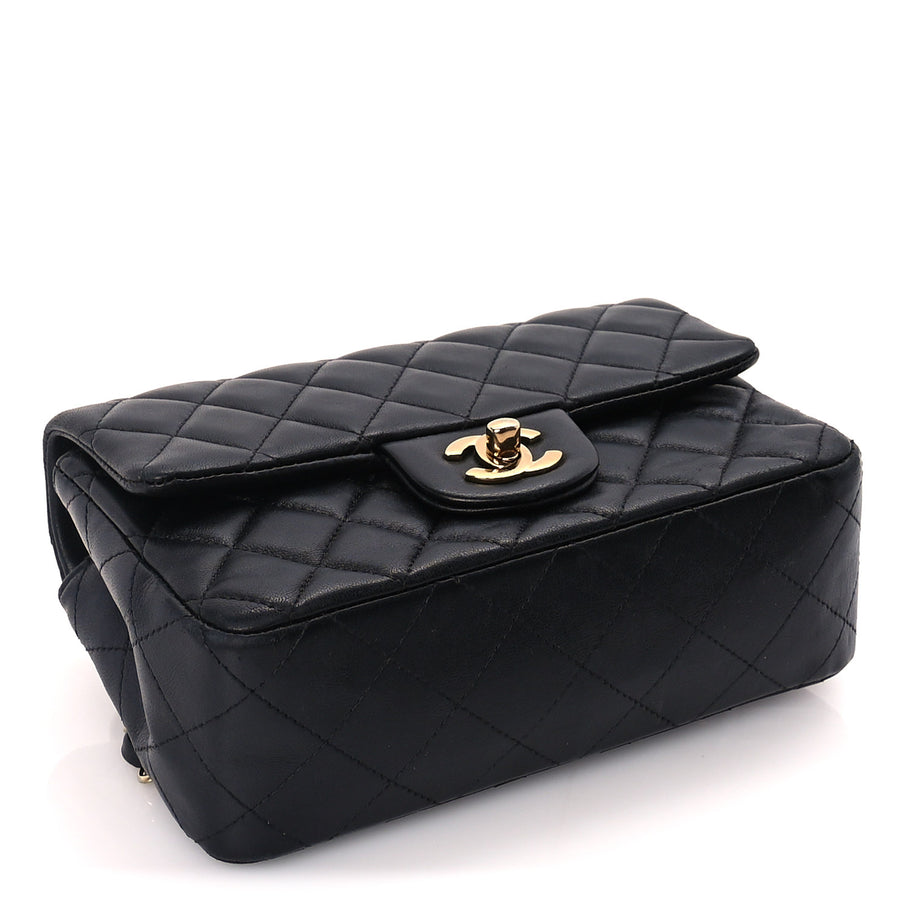 Chanel Lambskin Quilted Mini Rectangular Flap Black Image 3
