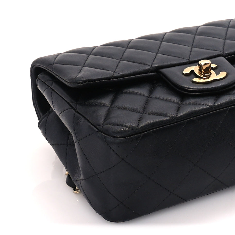 Chanel Lambskin Quilted Mini Rectangular Flap Black Image 8