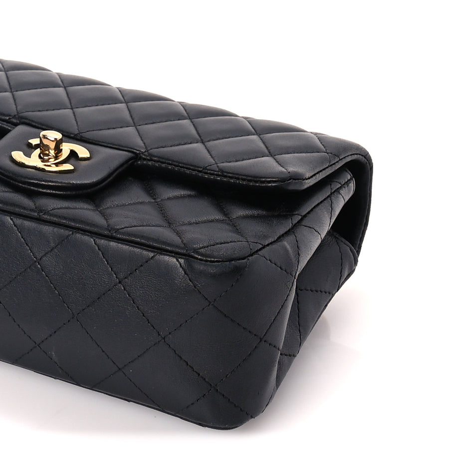 Chanel Lambskin Quilted Mini Rectangular Flap Black Image 9