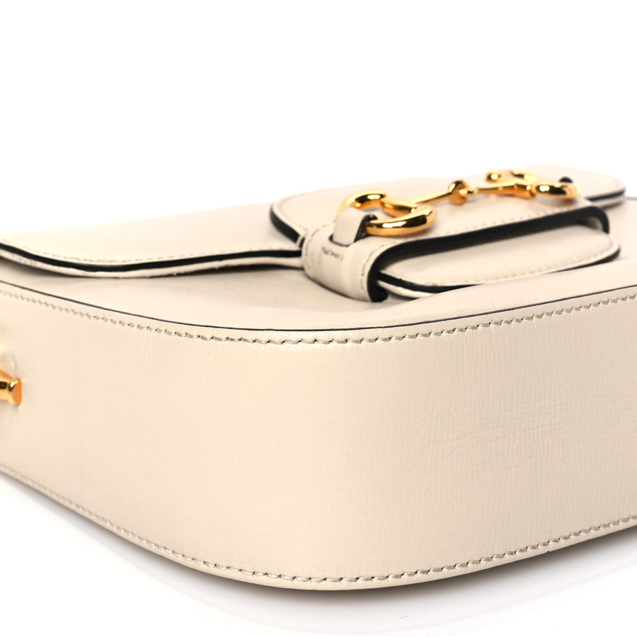 Gucci Azalea Calfskin Web Mini Horsebit 1955 Shoulder Bag Mystic White Image 8