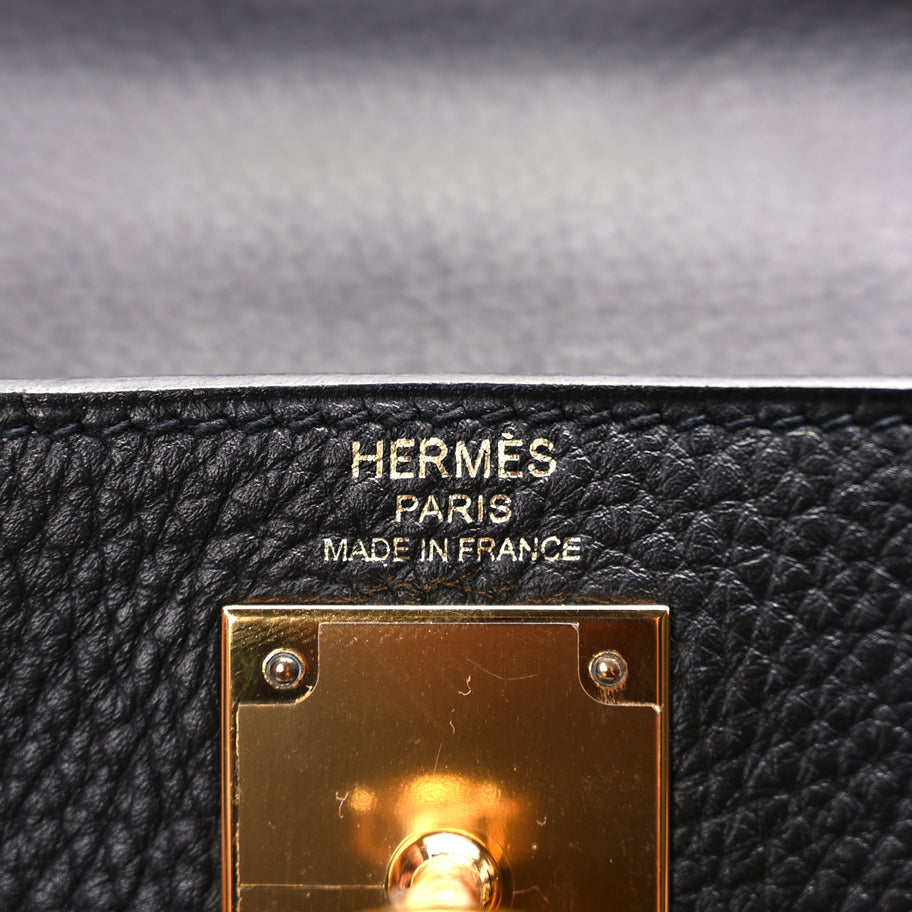 Hermes Togo Kelly Retourne 28 Black Image 6