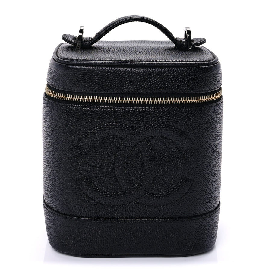 Chanel Caviar Vanity Cosmetic Case Black Image 1