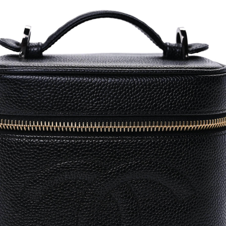 Chanel Caviar Vanity Cosmetic Case Black Image 6