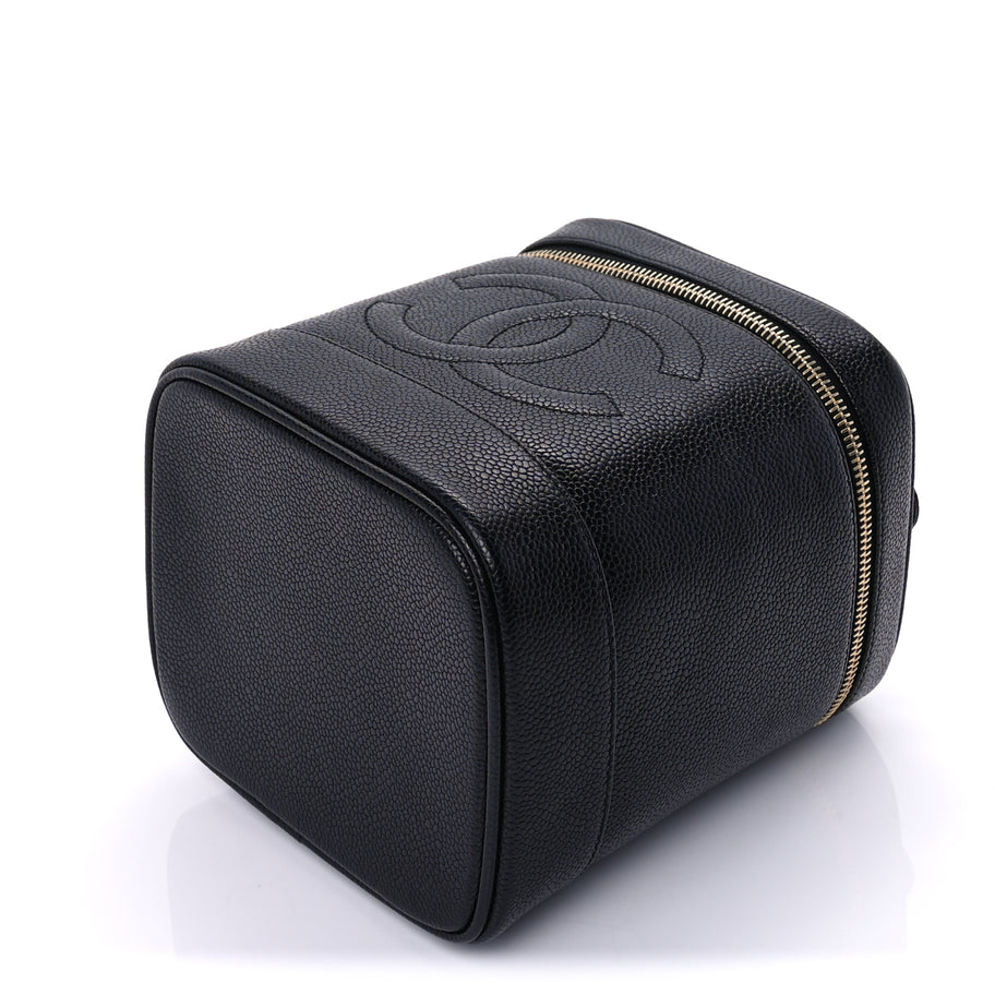 Chanel Caviar Vanity Cosmetic Case Black Image 8