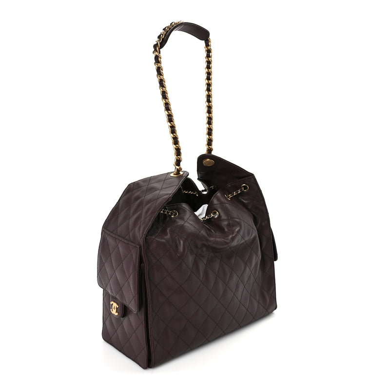  Chanel Caviar Quilted Medium Chanel 25 Handbag Dark Brown