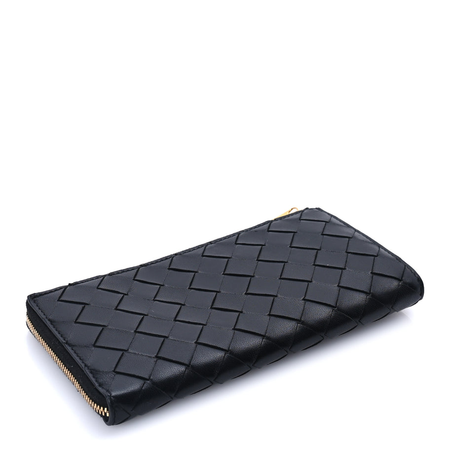 Bottega Veneta Nappa Intrecciato Zip Around Wallet Black Image 4