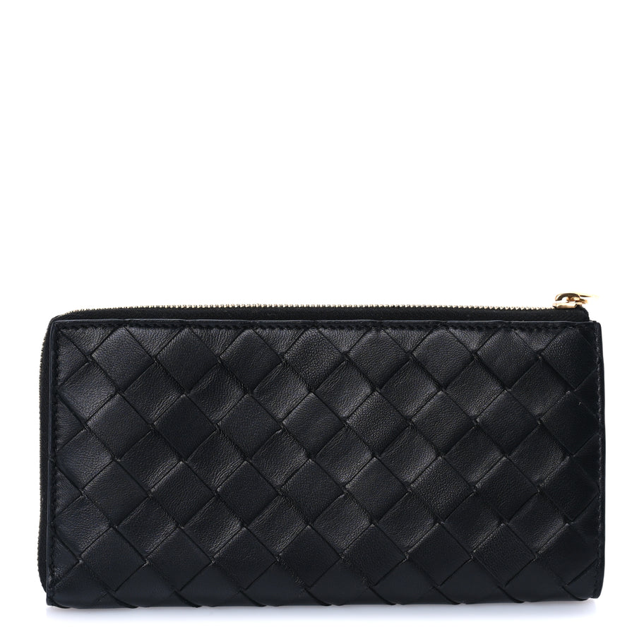 Bottega Veneta Nappa Intrecciato Zip Around Wallet Black Image 7