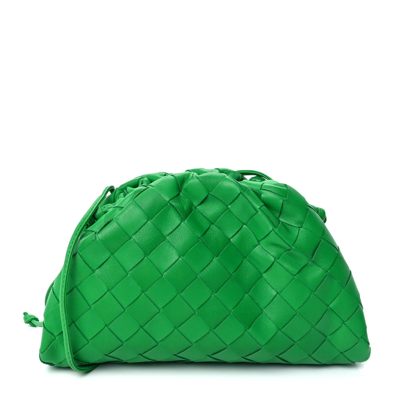  Bottega Veneta Nappa Intrecciato The Mini Pouch Clutch  Parakeet