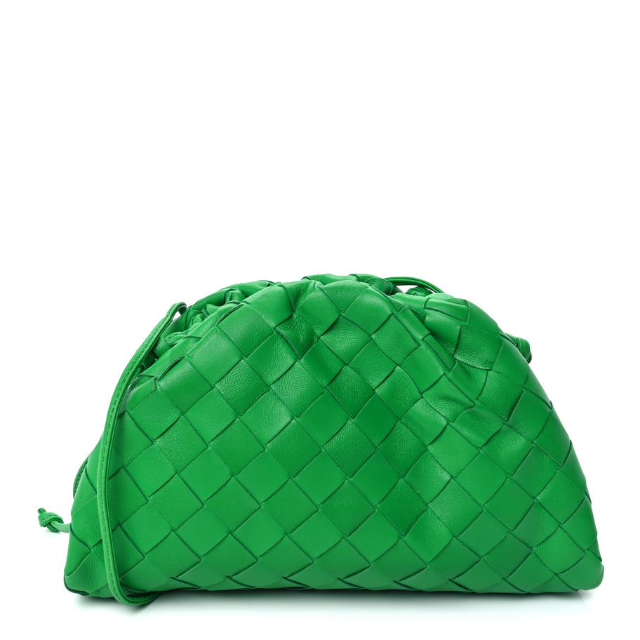 Bottega Veneta Nappa Intrecciato The Mini Pouch Clutch  Parakeet Image 1