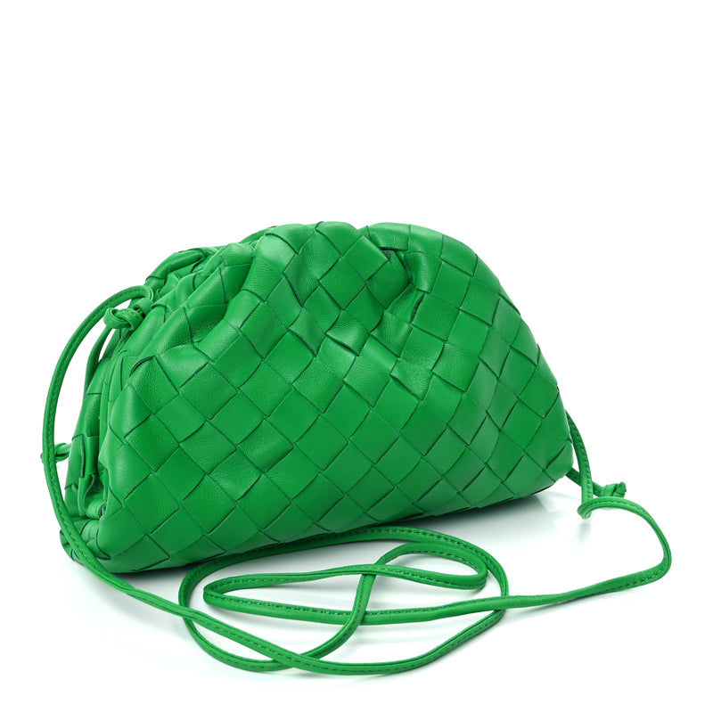  Bottega Veneta Nappa Intrecciato The Mini Pouch Clutch  Parakeet