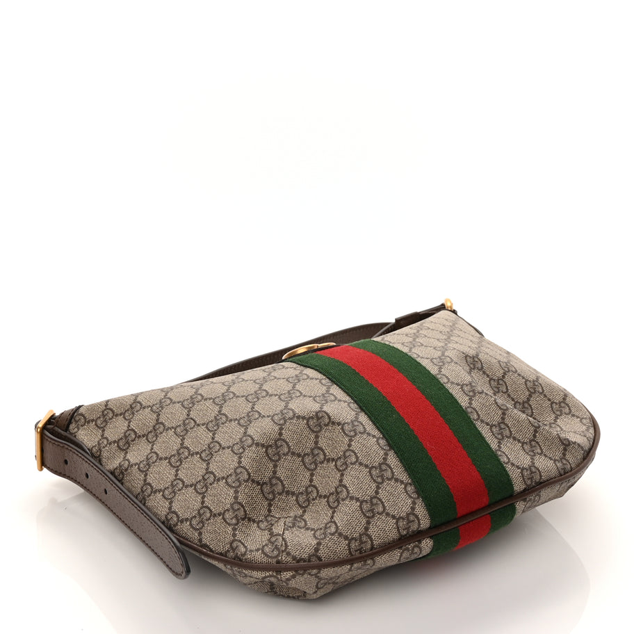Gucci GG Supreme Monogram Web Small Ophidia Half Moon Hobo Brown Image 3