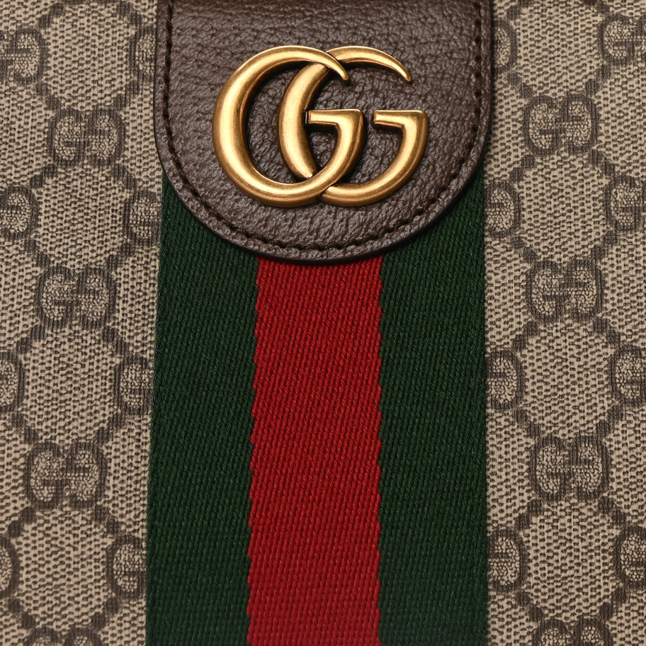 Gucci GG Supreme Monogram Web Small Ophidia Half Moon Hobo Brown Image 6