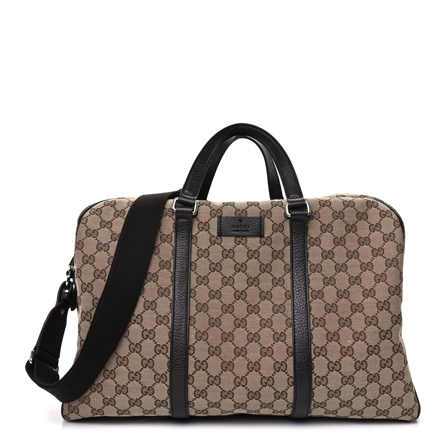 Gucci Gucci Monogram Dollar Calfskin Large Boston Duffle Bag  Beige Ebony Testa di Moro Marrone Scuro Image 1