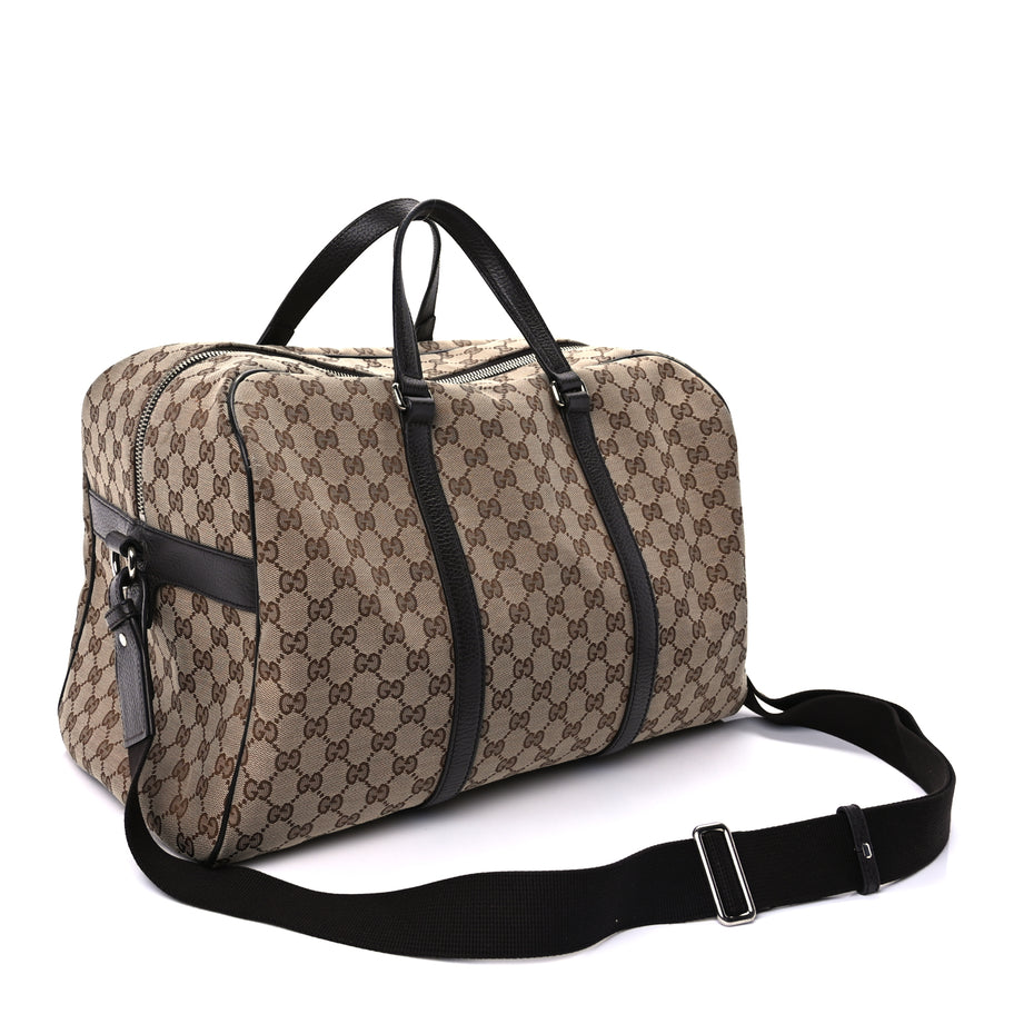 Gucci Gucci Monogram Dollar Calfskin Large Boston Duffle Bag  Beige Ebony Testa di Moro Marrone Scuro Image 2