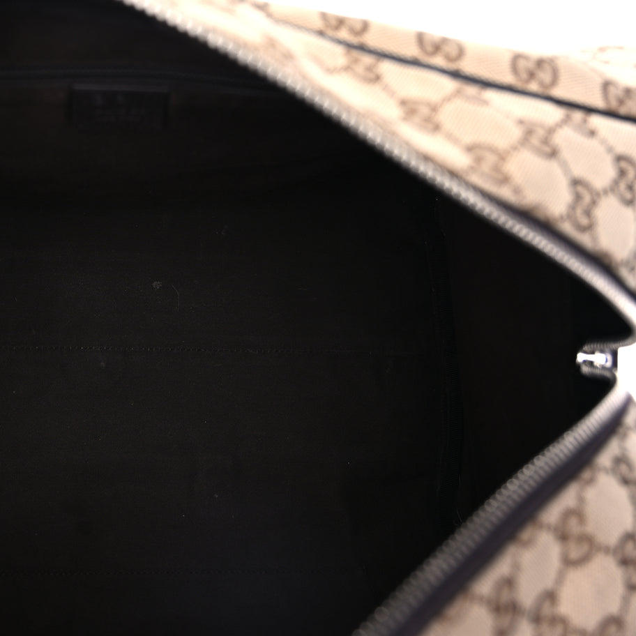 Gucci Gucci Monogram Dollar Calfskin Large Boston Duffle Bag  Beige Ebony Testa di Moro Marrone Scuro Image 4