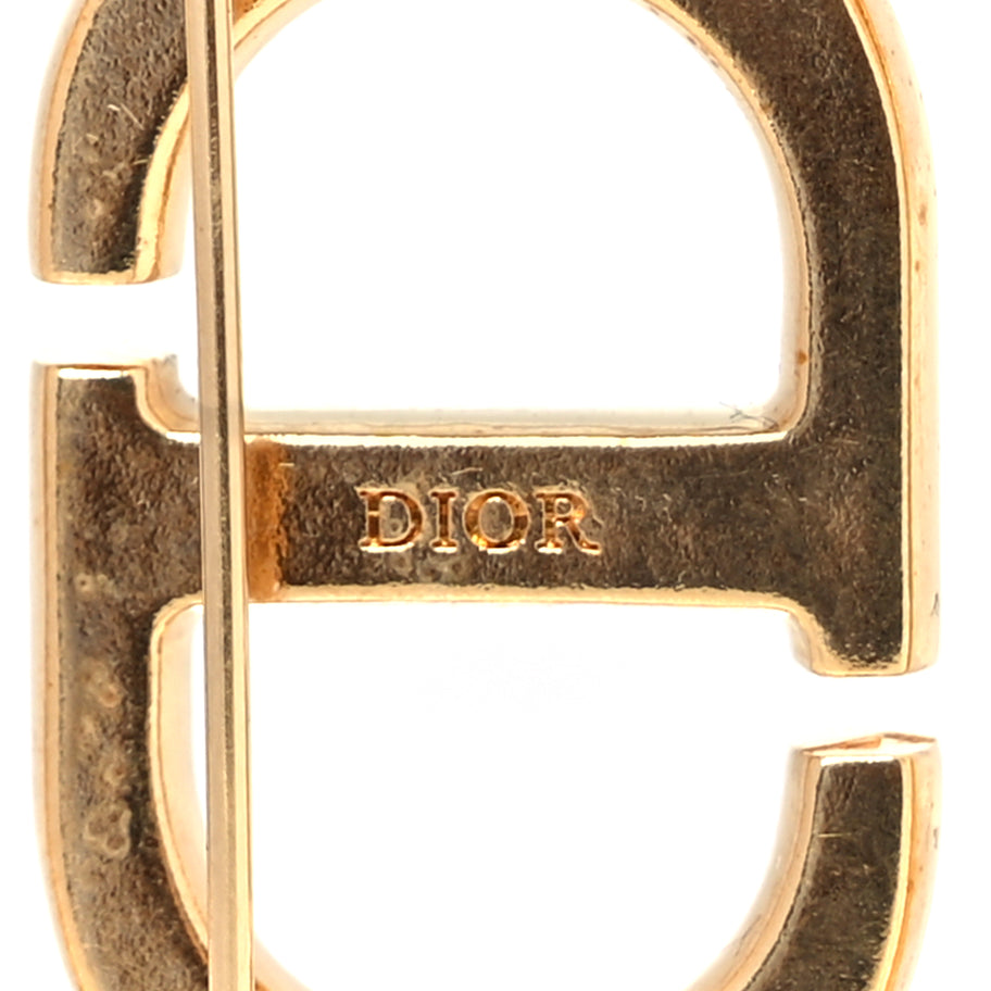 Christian Dior Metal Pearl 30 Montaigne Brooch Gold White Image 4