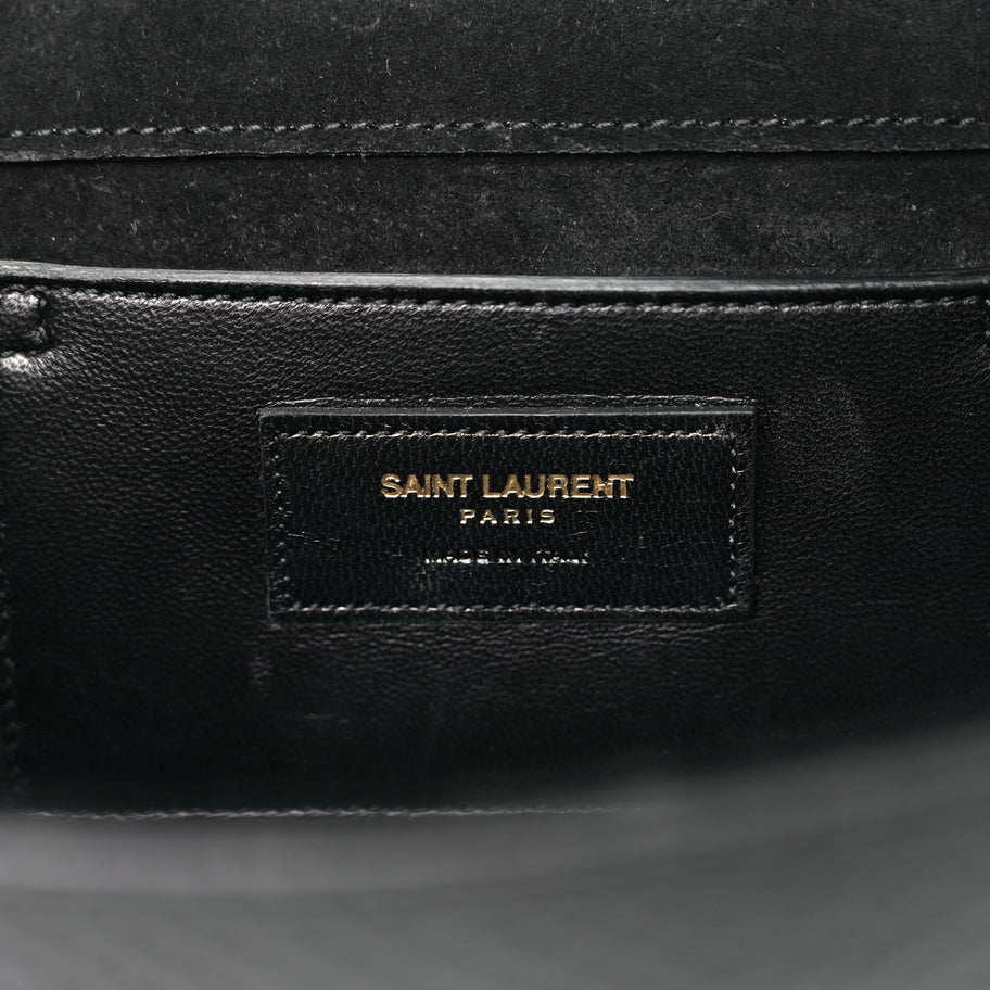 Saint Laurent Snakeskin Medium Classic Monogram Kate Tassel Satchel Black Image 5