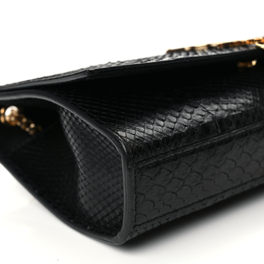 Saint Laurent Snakeskin Medium Classic Monogram Kate Tassel Satchel Black Image 7