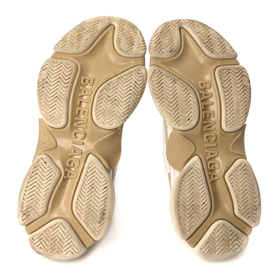 Balenciaga Fabric Mesh Womens Triple S Sneakers 38 White Image 6