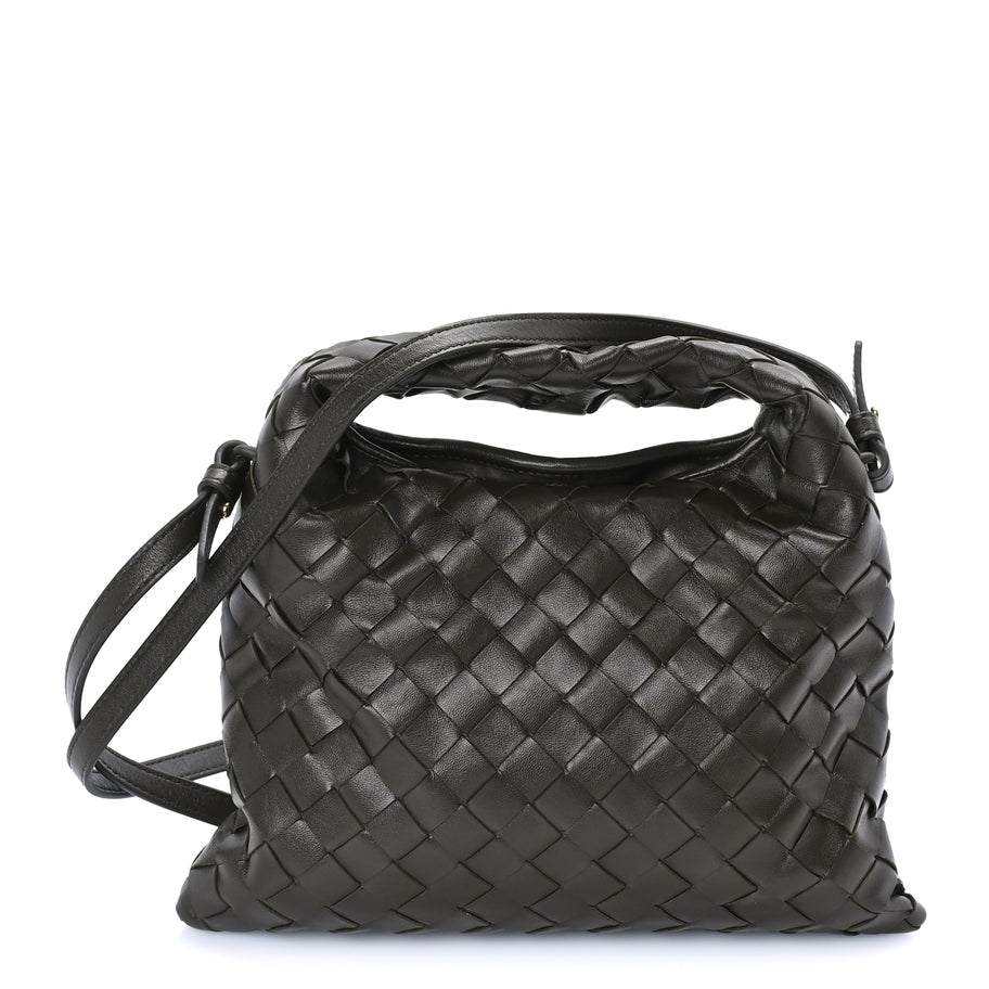 Bottega Veneta Calfskin Intrecciato Mini Hop Khaki Image 1