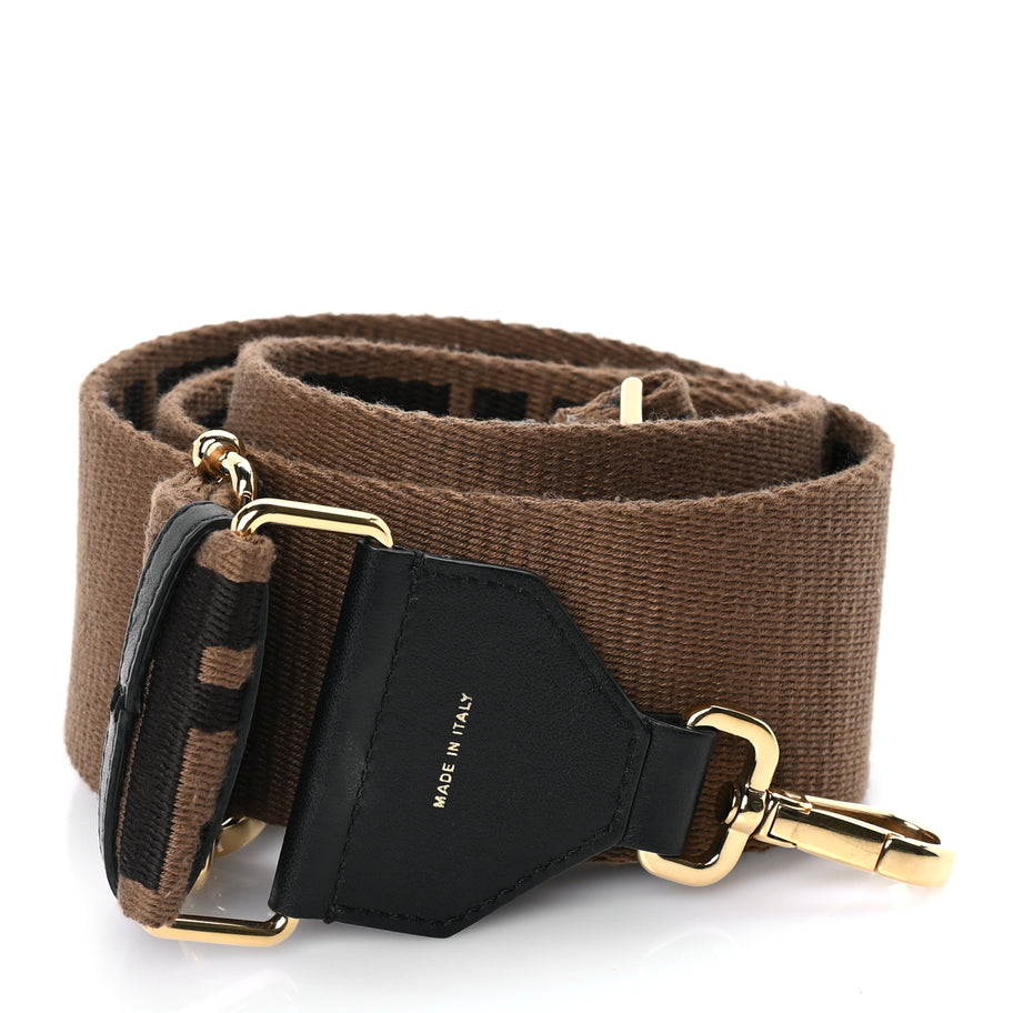 Fendi Ribbon Vitello Century FF 1974 Flat Studded Strap You Fango Marrone Ebano Image 2